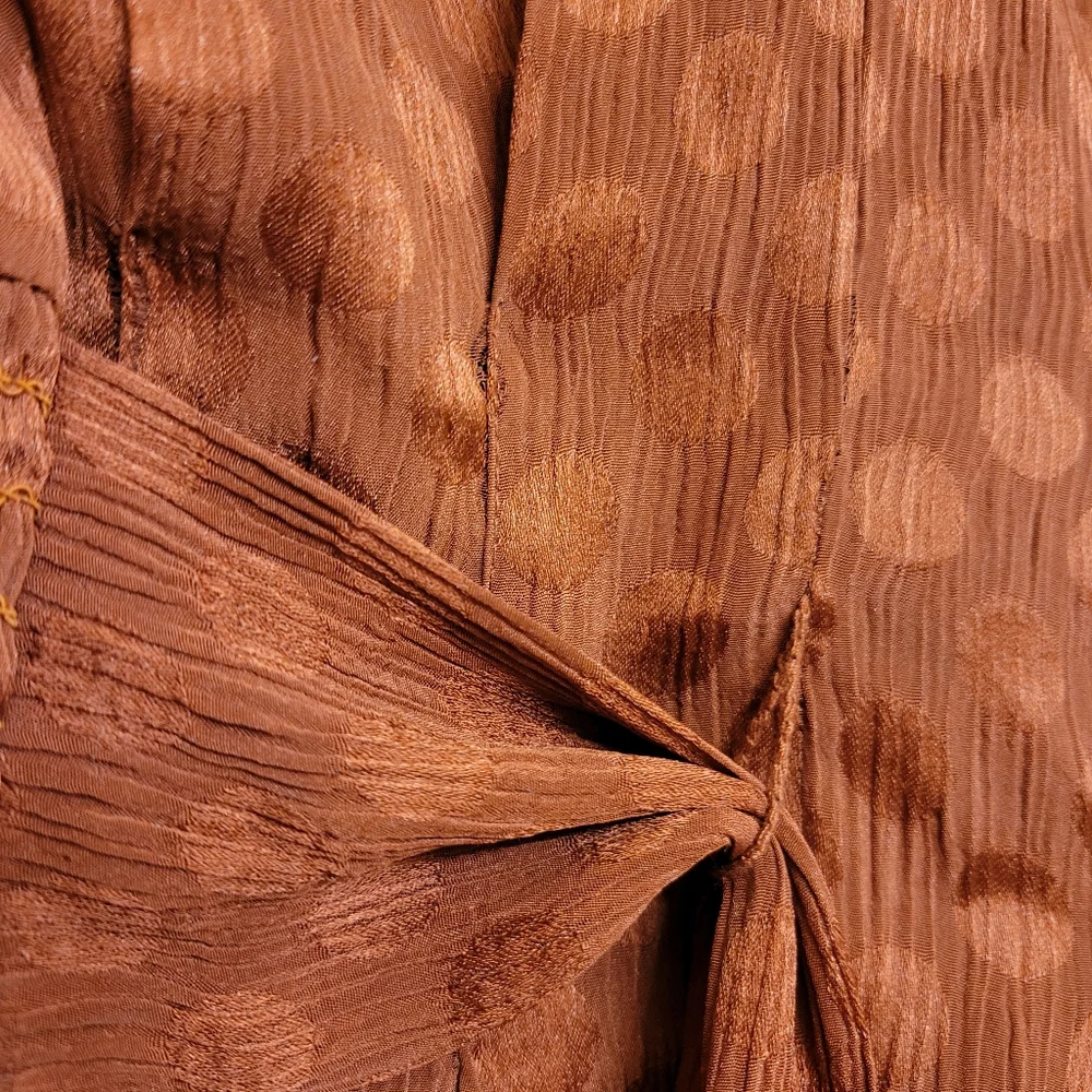 Women's Max Studio Burnt Orange Long Sleeve Flowy Blouse, Size Large - Picture 5 of 16